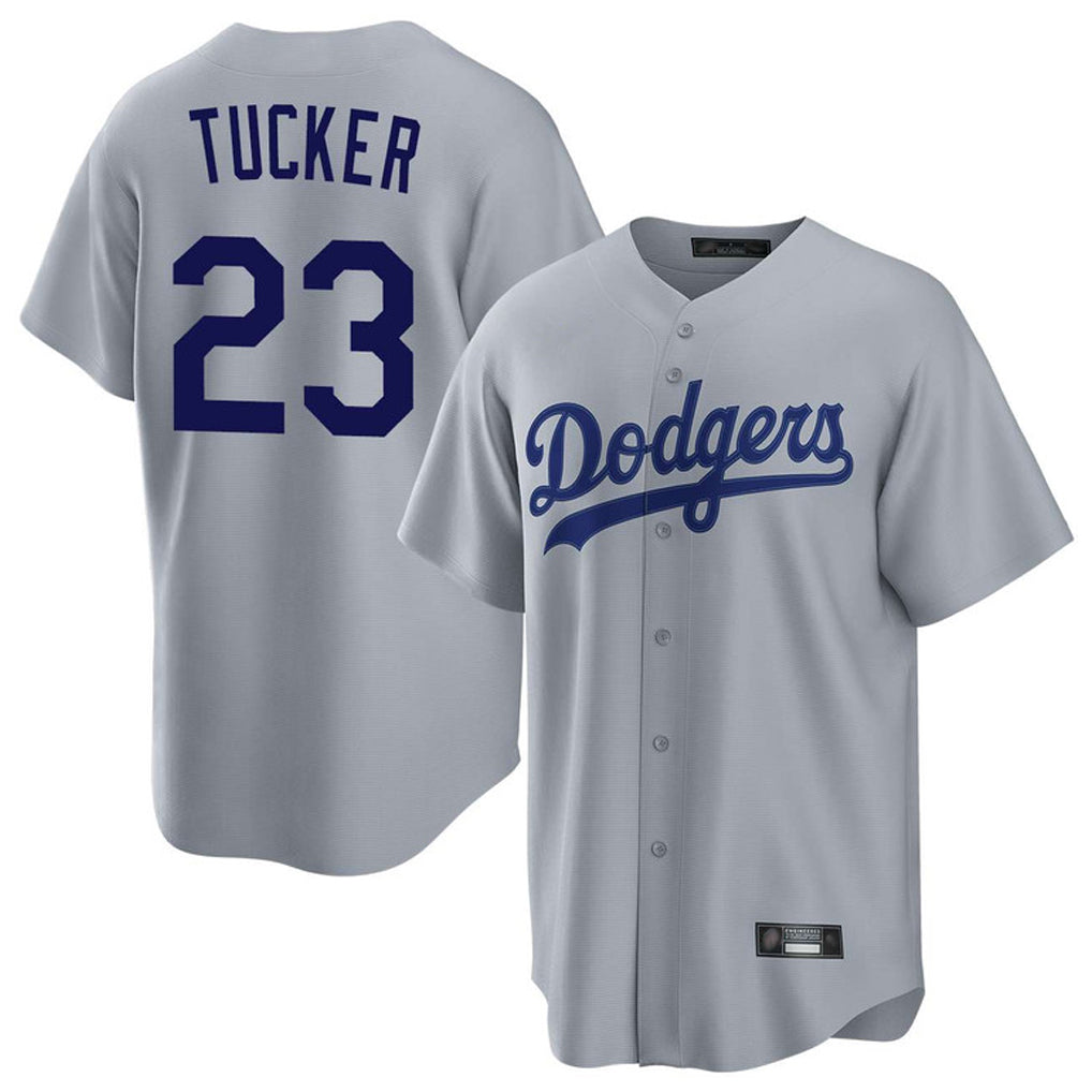 CAdoa LA.Dodgers #23 Kyle Tucker Player Gray Game Stitched Jerseys