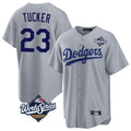 CAdoa LA.Dodgers #23 Kyle Tucker Player Gray World Series Game Stitched Jerseys