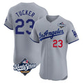 CAdoa LA.Dodgers #23 Kyle Tucker Player Gray World Series Limited Elite Home Stitched Jerseys
