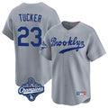 CAdoa LA.Dodgers #23 Kyle Tucker Player Gray World Series Meet Game Limited Home Stitched Jerseys
