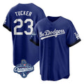 CAdoa LA.Dodgers #23 Kyle Tucker Player Royal World Series Meet City Connect Home Game Stitched Jerseys