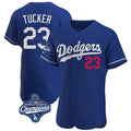 CAdoa LA.Dodgers #23 Kyle Tucker Player Royal World Series Meet Limited Elite Home Stitched Jerseys