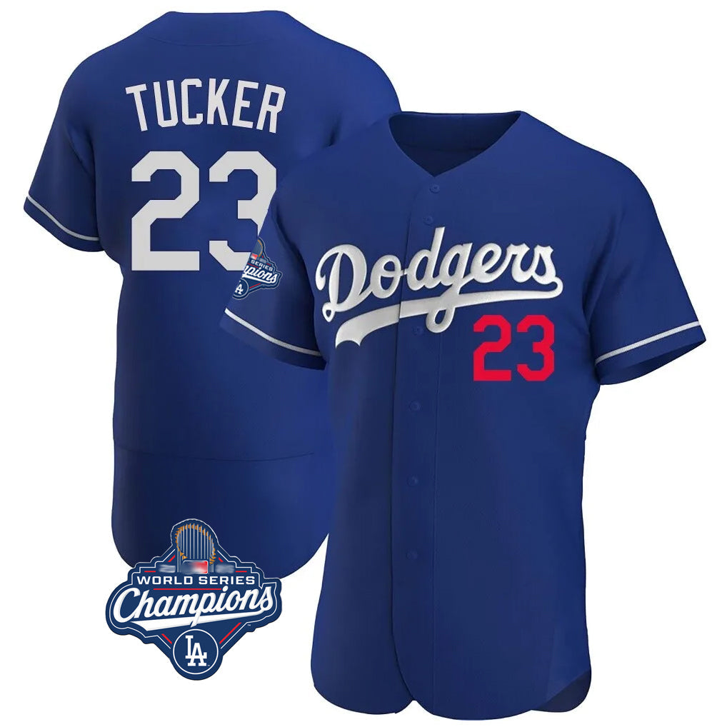 CAdoa LA.Dodgers #23 Kyle Tucker Player Royal World Series Meet Limited Elite Home Stitched Jerseys
