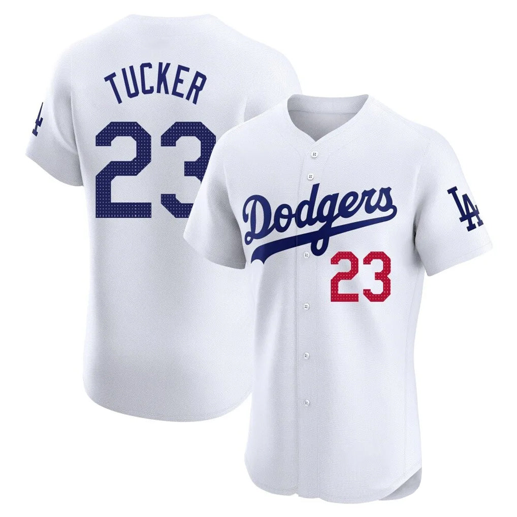 CAdoa LA.Dodgers #23 Kyle Tucker Player White Limited Elite Home Stitched Jerseys