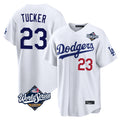 CAdoa LA.Dodgers #23 Kyle Tucker Player White World Series Home Game Stitched Jerseys