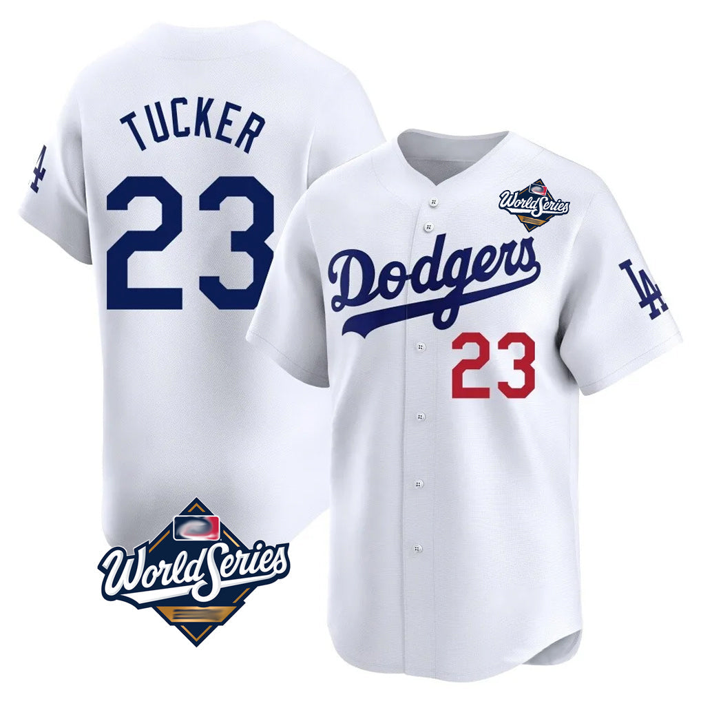 CAdoa LA.Dodgers #23 Kyle Tucker Player White World Series Limited Home Stitched Jerseys