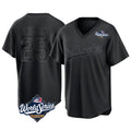 CAdoa LA.Dodgers #25 Tommy Edman Player Black World Series Pitch Fashion T-shirt Stitched Jerseys