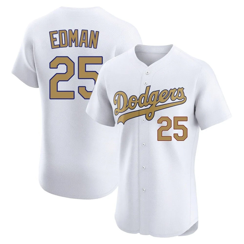 CAdoa LA.Dodgers #25 Tommy Edman Player Gold Limited Elite Home Stitched Jerseys