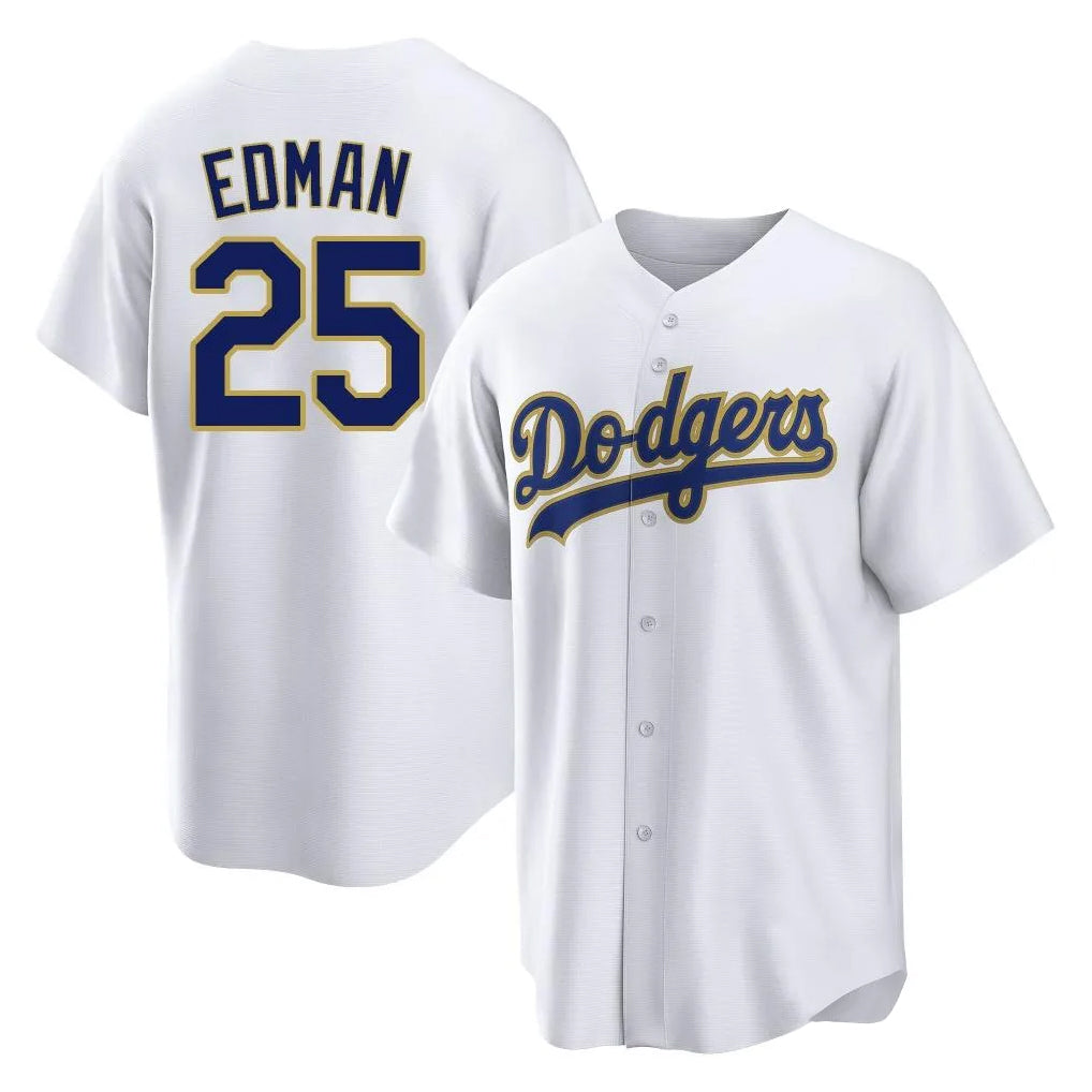 CAdoa LA.Dodgers #25 Tommy Edman Player Gold White 2026 Collection Stadium Game Stitched Jerseys