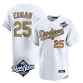 CAdoa LA.Dodgers #25 Tommy Edman Player Gold World Series Collection Limited Home Stitched Jerseys