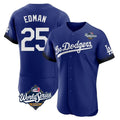 CAdoa LA.Dodgers #25 Tommy Edman Player Royal World Series City Connect Elite Home Stitched Jerseys