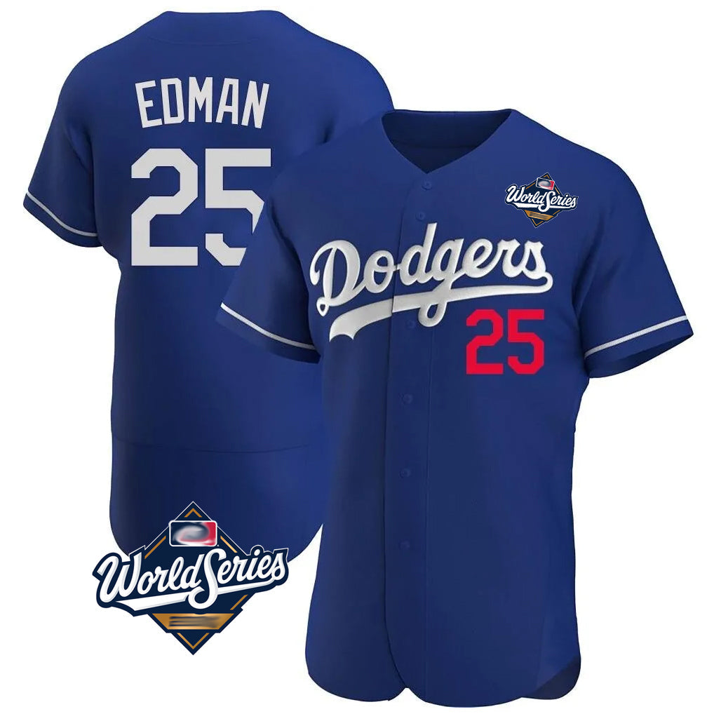 CAdoa LA.Dodgers #25 Tommy Edman Player Royal World Series Limited Elite Home Stitched Jerseys