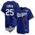 CAdoa LA.Dodgers #25 Tommy Edman Player Royal World Series Limited Home Stitched Jerseys