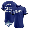 CAdoa LA.Dodgers #25 Tommy Edman Player Royal World Series Meet City Connect Elite Home Stitched Jerseys