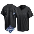CAdoa LA.Dodgers #34 Fernando Valenzuela Player Black World Series Meet Pitch Fashion T-shirt Stitched Jerseys