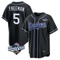 CAdoa LA.Dodgers #5 Freddie Freeman Player Black World Series Black Carbon Limited Home Stitched Jerseys