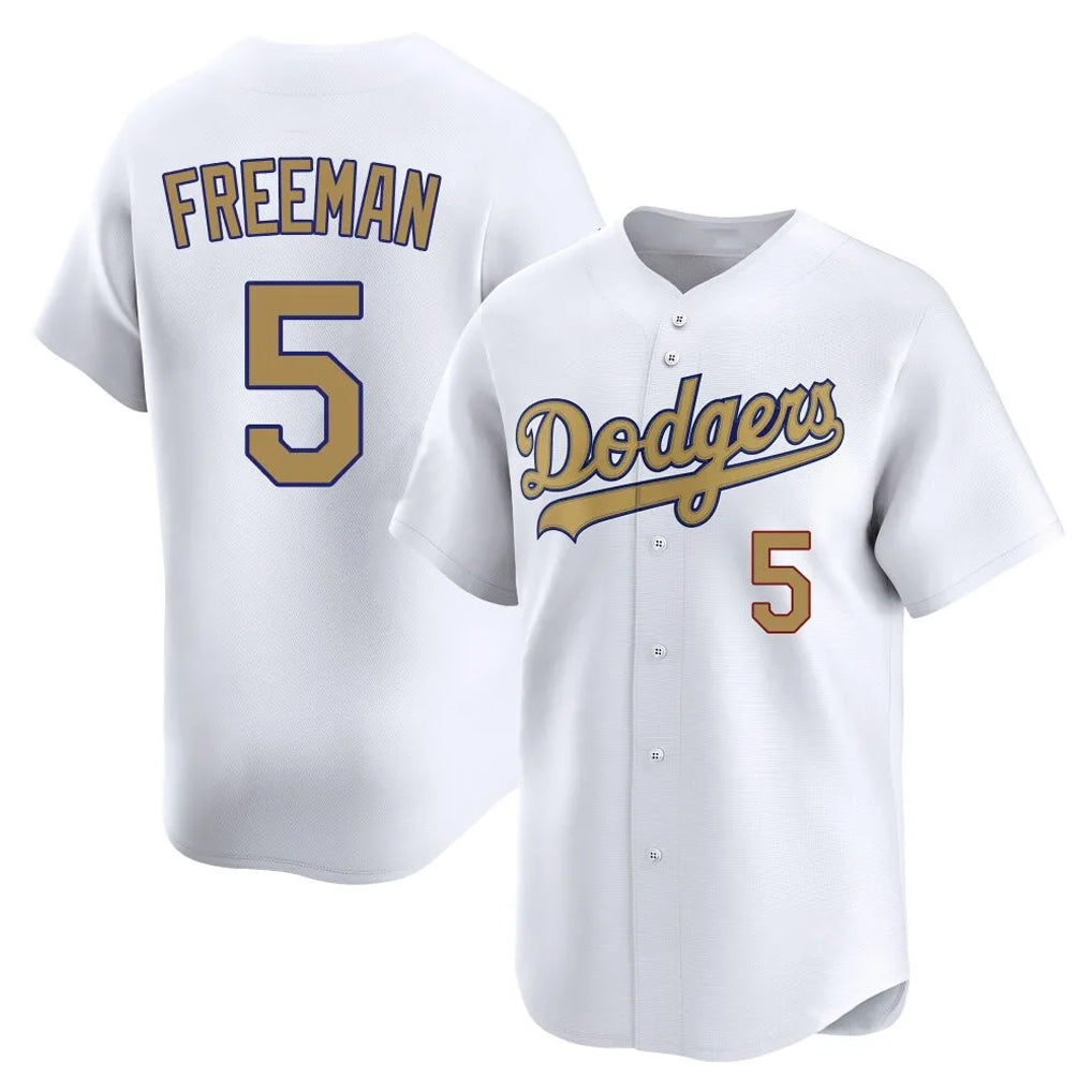 CAdoa LA.Dodgers #5 Freddie Freeman Player White Collection Limited Home Stitched Jerseys