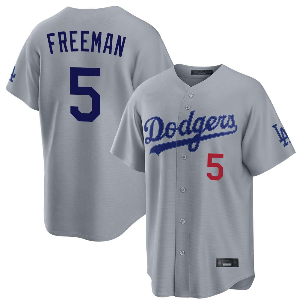 CAdoa LA.Dodgers #5 Freddie Freeman Player Gray Game Home Stitched Jerseys