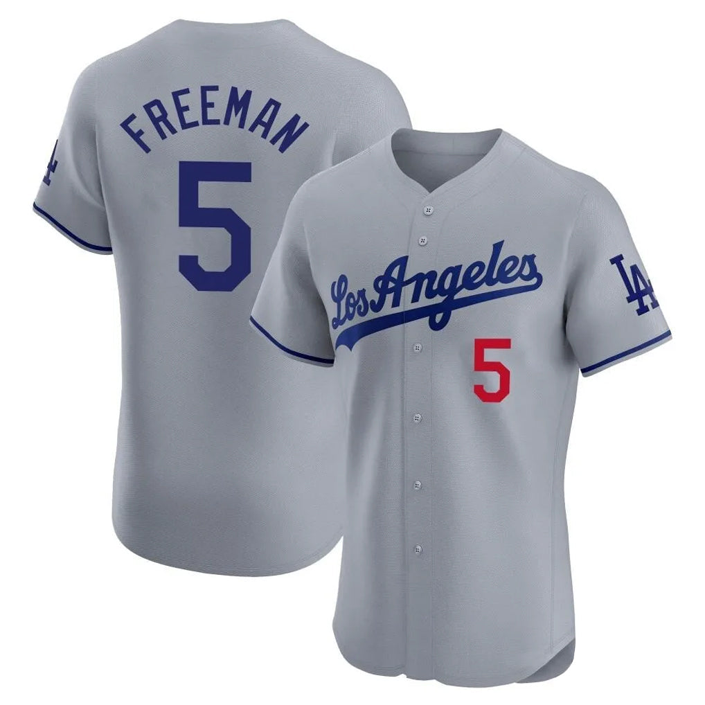 CAdoa LA.Dodgers #5 Freddie Freeman Player Gray Limited Elite Home Stitched Jerseys