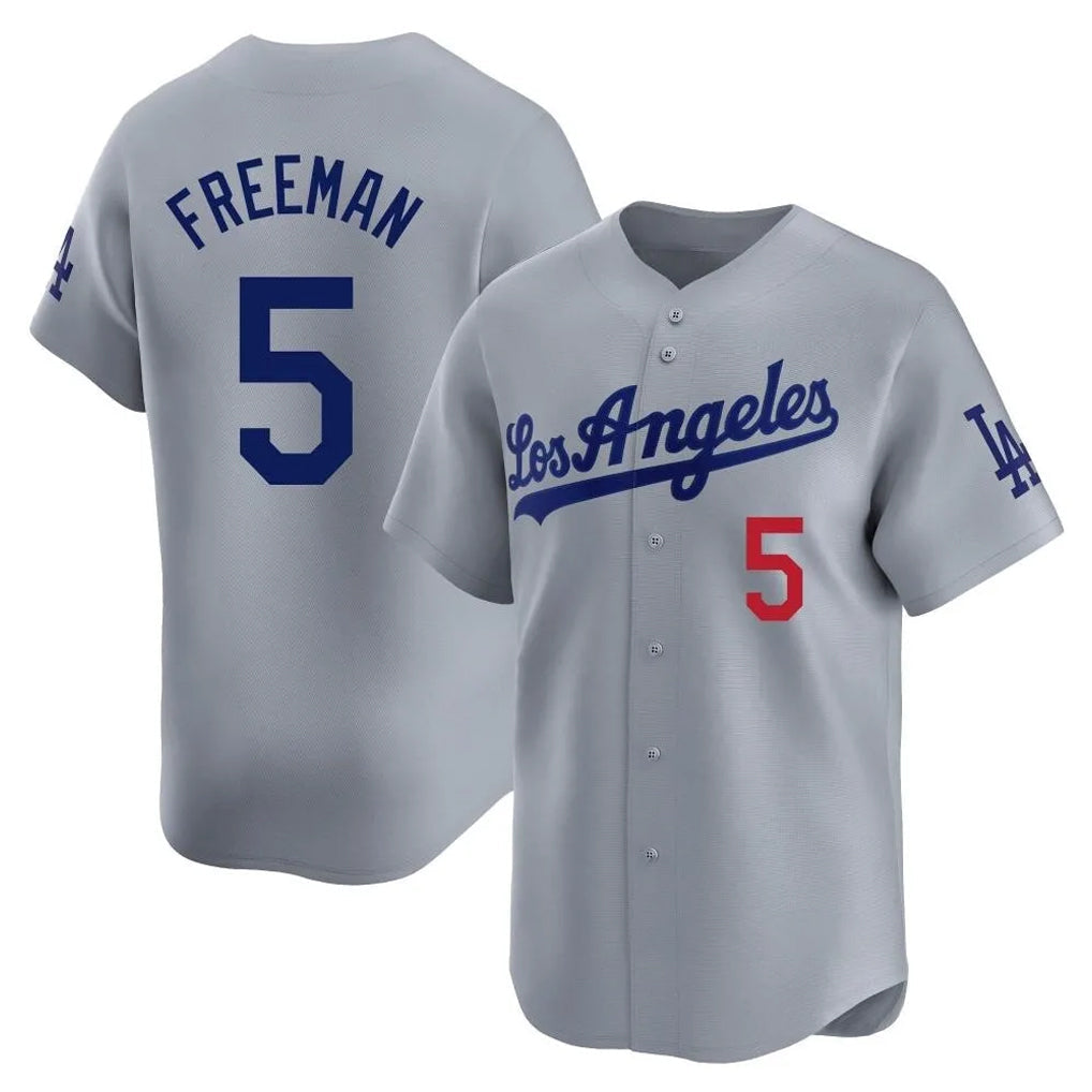 CAdoa LA.Dodgers #5 Freddie Freeman Player Gray Limited Home Stitched Jerseys
