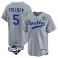 CAdoa LA.Dodgers #5 Freddie Freeman Player Gray World Series Game Limited Home Stitched Jerseys