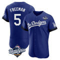 CAdoa LA.Dodgers #5 Freddie Freeman Player Royal World Series City Connect Elite Home Stitched Jerseys