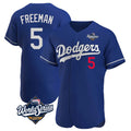 CAdoa LA.Dodgers #5 Freddie Freeman Player Royal World Series Limited Elite Home Stitched Jerseys