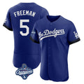CAdoa LA.Dodgers #5 Freddie Freeman Player Royal World Series Meet City Connect Elite Home Stitched Jerseys