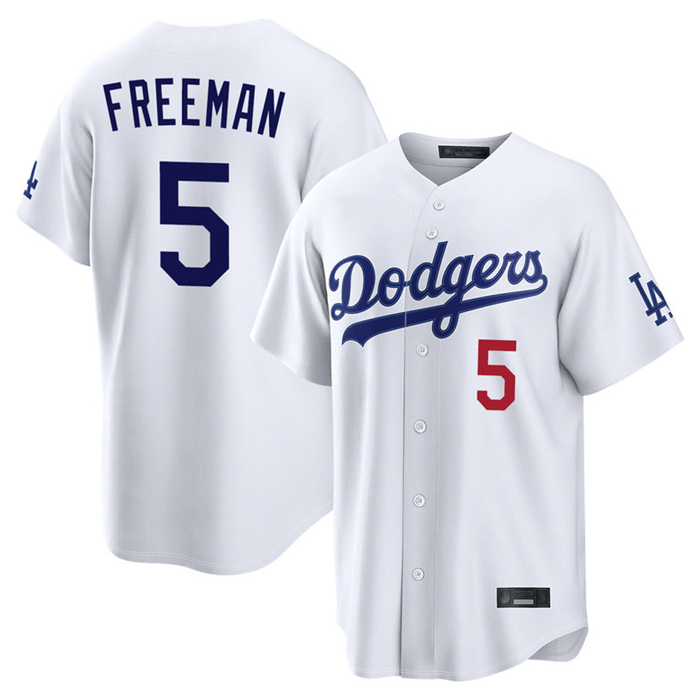 CAdoa LA.Dodgers #5 Freddie Freeman Player White Home Game Stitched Jerseys