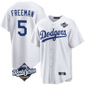CAdoa LA.Dodgers #5 Freddie Freeman Player White World Series Game Home Stitched Jerseys