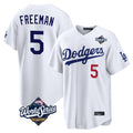 CAdoa LA.Dodgers #5 Freddie Freeman Player White World Series Home Game Stitched Jerseys