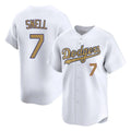 CAdoa LA.Dodgers #7 Blake Snell Player Gold Collection Limited Home Stitched Jerseys