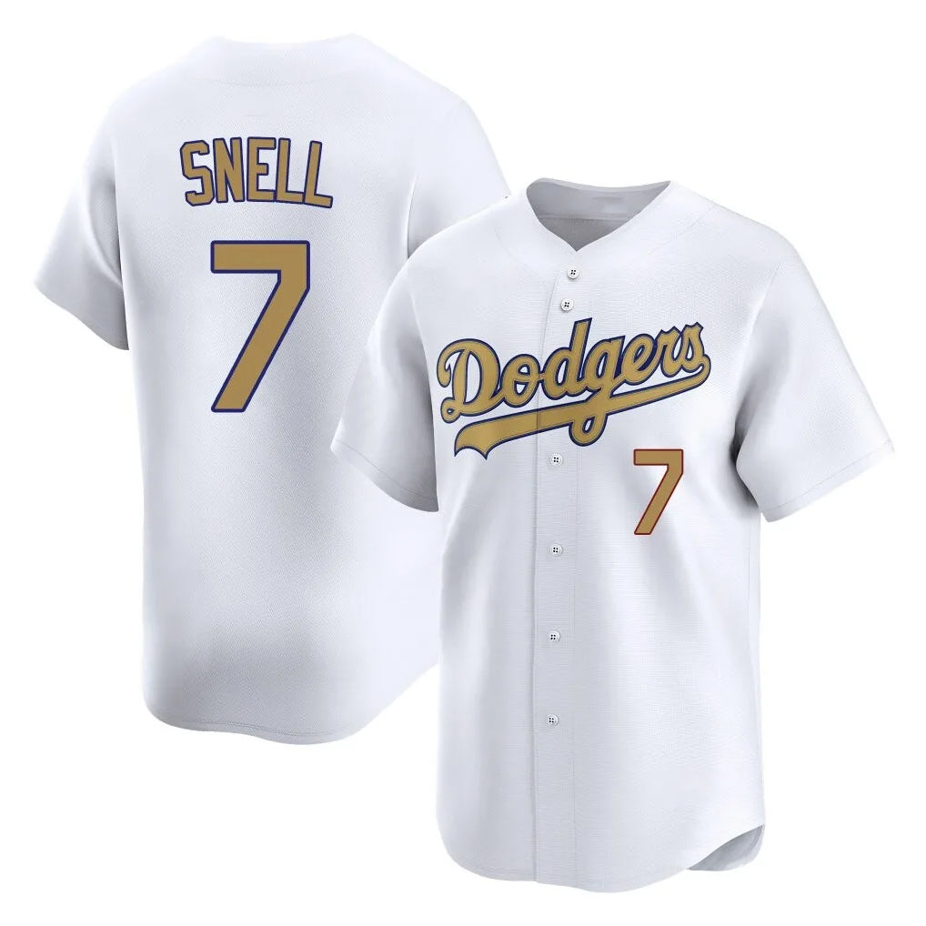 CAdoa LA.Dodgers #7 Blake Snell Player Gold Collection Limited Home Stitched Jerseys