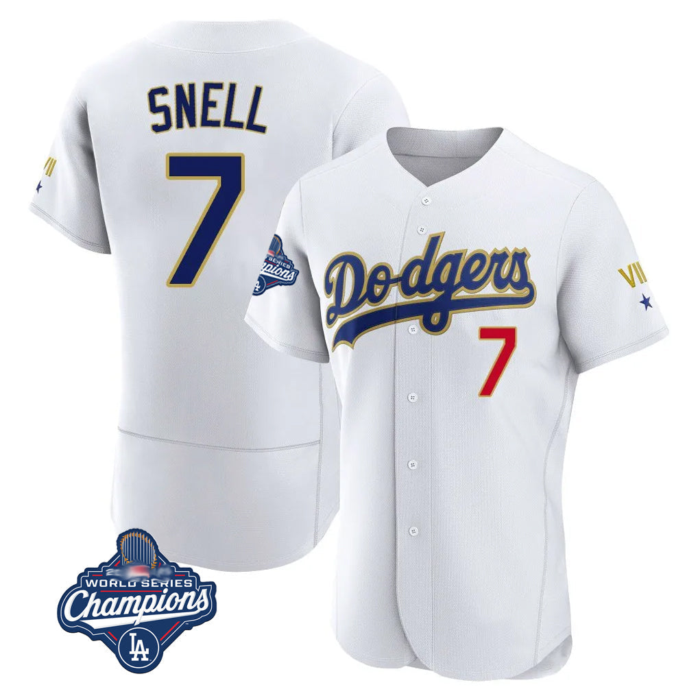CAdoa LA.Dodgers #7 Blake Snell Player Gold White 2026 Collection Stadium Limited Elite World Series Meet Stitched Jerseys
