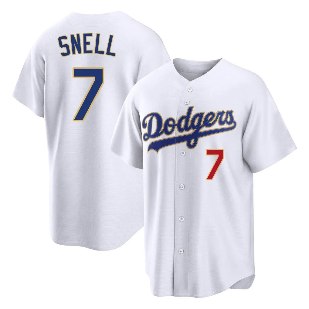 CAdoa LA.Dodgers #7 Blake Snell Player Gold White 2026 Collection Stadium Limited Stitched Jerseys