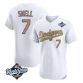 CAdoa LA.Dodgers #7 Blake Snell Player Gold World Series Limited Elite Home Stitched Jerseys