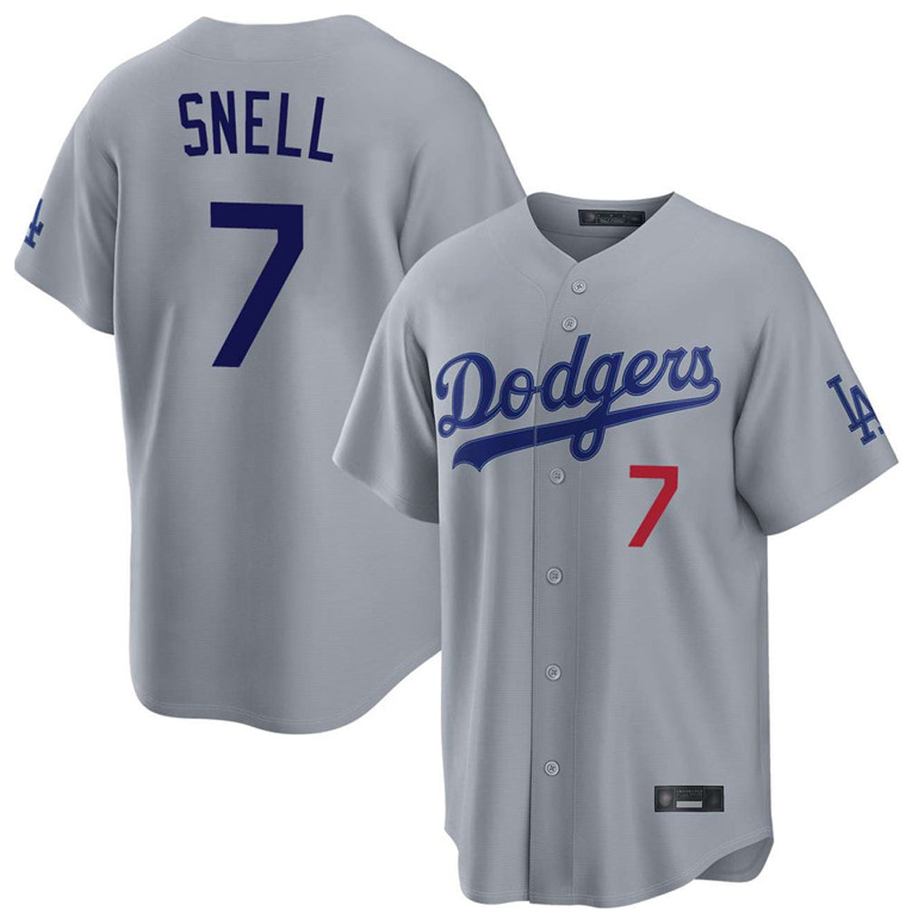 CAdoa LA.Dodgers #7 Blake Snell Player Gray Game Home Stitched Jerseys