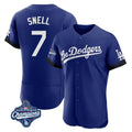 CAdoa LA.Dodgers #7 Blake Snell Player Royal City Connect Elite World Series Meet Home Stitched Jerseys
