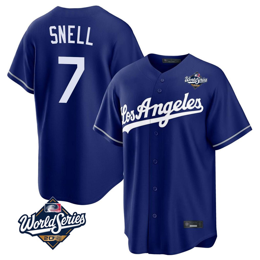 CAdoa LA.Dodgers #7 Blake Snell Player Royal Game World Series Stitched Jerseys