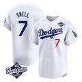 CAdoa LA.Dodgers #7 Blake Snell Player White Game Limited World Series Home Stitched Jerseys