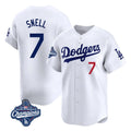 CAdoa LA.Dodgers #7 Blake Snell Player White Game Limited World Series Meet Home Stitched Jerseys