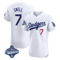 CAdoa LA.Dodgers #7 Blake Snell Player White Limited Elite World Series Meet Home Stitched Jerseys