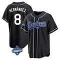 CAdoa LA.Dodgers #8 Enrique Hern?¡ì?¨¦ndez Player Black World Series Meet Carbon Limited Home Stitched Jerseys