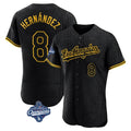 CAdoa LA.Dodgers #8 Enrique Hern?¡ì?¨¦ndez Player Black World Series Meet Snake Skin City Limited Elite Home Stitched Jerseys