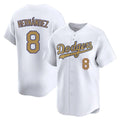 CAdoa LA.Dodgers #8 Enrique Hern?¡ì?¨¦ndez Player Gold Collection Limited Home Stitched Jerseys