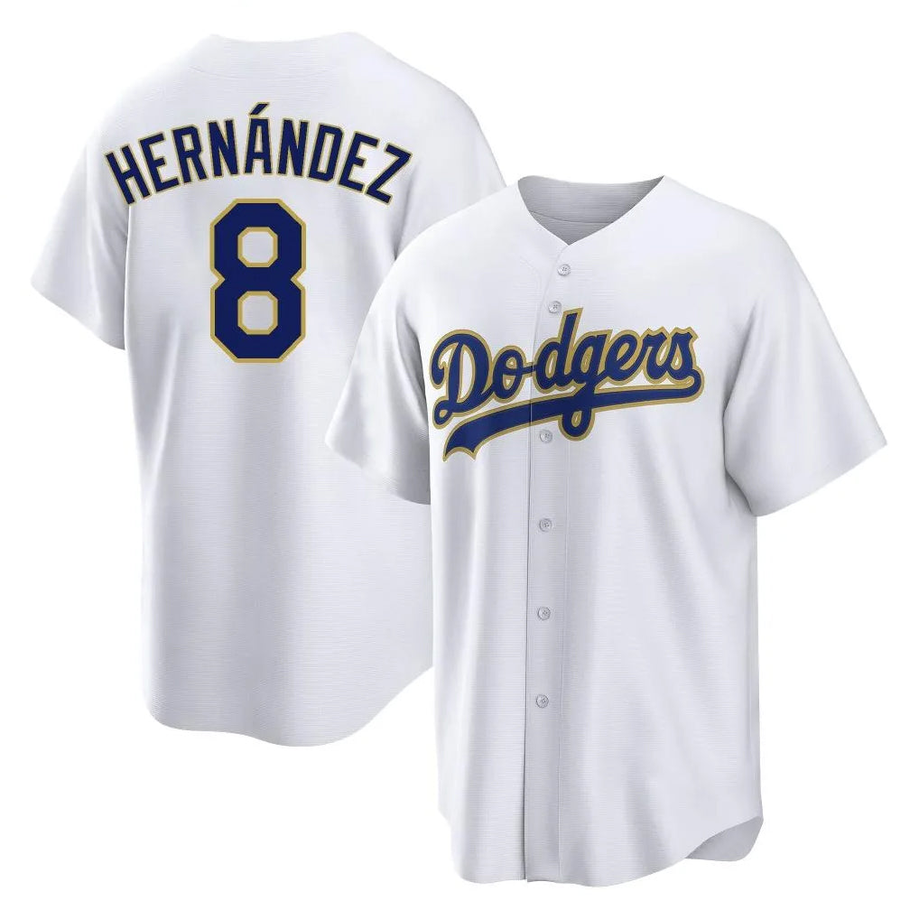CAdoa LA.Dodgers #8 Enrique Hern?¡ì?¨¦ndez Player Gold White 2026 Collection Stadium Game Stitched Jerseys