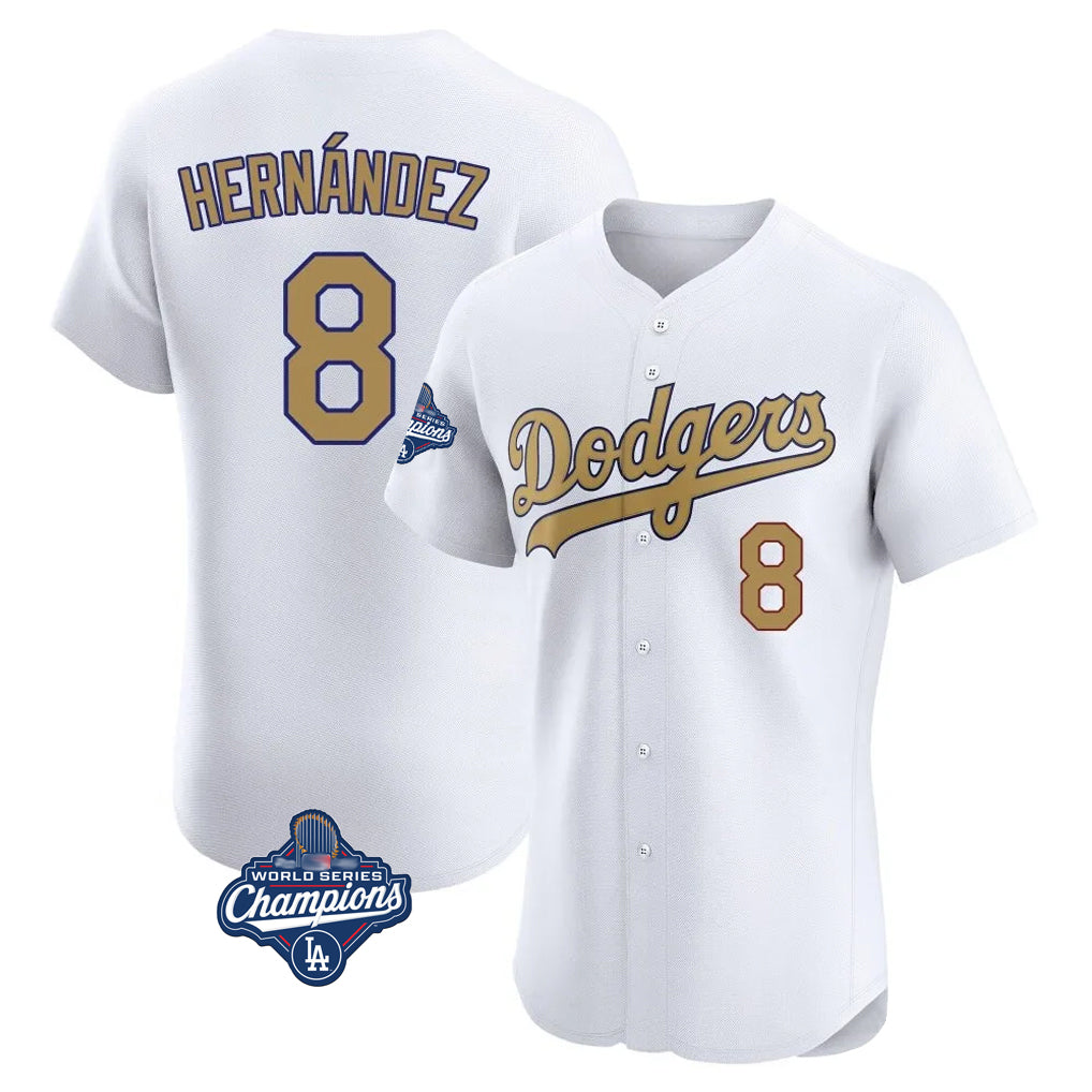 CAdoa LA.Dodgers #8 Enrique Hern?¡ì?¨¦ndez Player Gold World Series Meet Limited Elite Home Stitched Jerseys