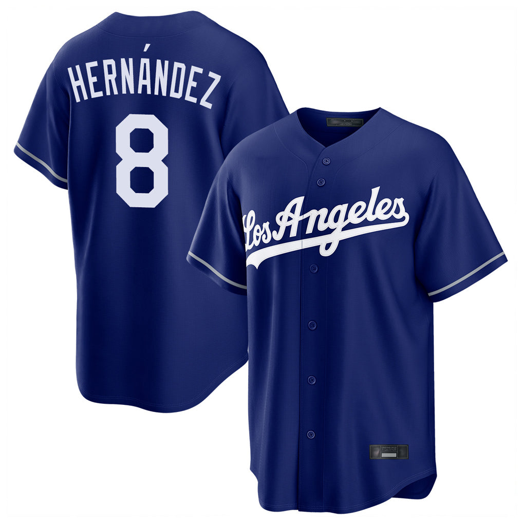 CAdoa LA.Dodgers #8 Enrique Hern?¡ì?¨¦ndez Player Royal Game Stitched Jerseys