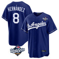 CAdoa LA.Dodgers #8 Enrique Hern?¡ì?¨¦ndez Player Royal World Series Game Stitched Jerseys