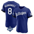 CAdoa LA.Dodgers #8 Enrique Hern?¡ì?¨¦ndez Player Royal World Series Meet City Connect Elite Home Stitched Jerseys